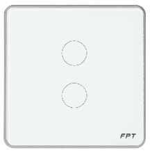 Công tắc cảm ứng 2 nút vuông Leto WiFi – Bluetooth Mesh