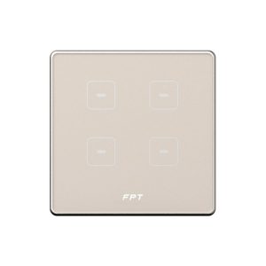 Công tắc vuông cảm ứng 3 nút + 1 nút ngữ cảnh champagne Hera