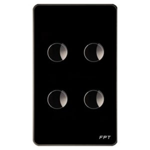 Công tắc cảm ứng 4 nút chữ nhật đen Athena