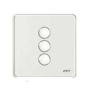 Công tắc cảm ứng 3 nút vuông trắng Athena