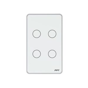 Công tắc cảm ứng 4 nút chữ nhật trắng Leto WiFi – Bluetooth Mesh