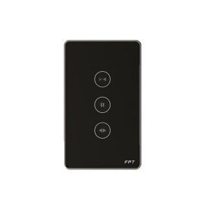 Công tắc rèm chữ nhật đen Athena