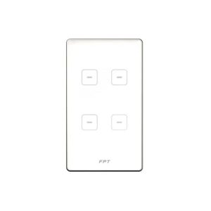 Công tắc cảm ứng 4 nút chữ nhật trắng - Hera