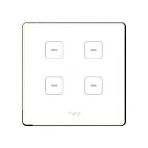 Công tắc cảm ứng 4 nút vuông trắng Hera