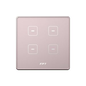 Công tắc vuông cảm ứng 3 nút + 1 nút ngữ cảnh Rose gold Hera