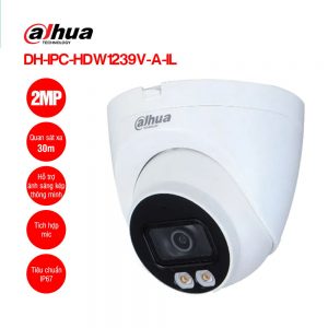Camera IP dome ánh sáng kép 2.0MP có mic Dahua DH-IPC-HDW1239V-A-IL / DH-IPC-HDW1239V-A-IL-VN