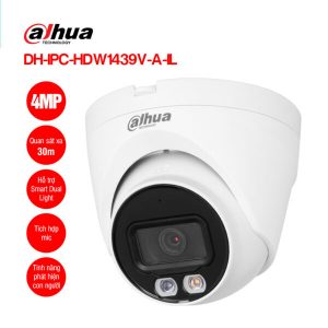 Camera Dome ánh sáng kép 4.0MP có mic Dahua DH-IPC-HDW1439V-A-IL / DH-IPC-HDW1439V-A-IL-VN