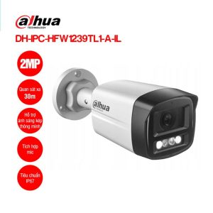 Camera IP thân ánh sáng kép 2.0MP có mic Dahua DH-IPC-HFW1239TL1-A-IL / DH-IPC-HFW1239TL1-A-IL-VN