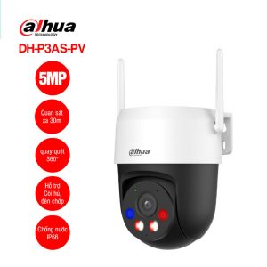 Camera PT WiFi ống kính cố định quay quét ngoài trời 5MP Dahua DH-P5AS-PV