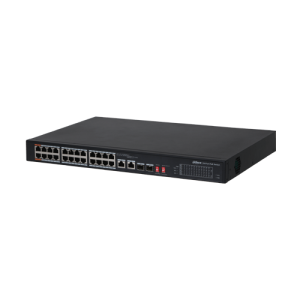 Switch PoE 24 port (hỗ trợ 2 cổng Uplink 1G + 2 cổng quang) Layer 2 unmanaged Dahua DH-PFS3226-24ET-240